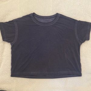 Lululemon dark purple cropped tee, size 2